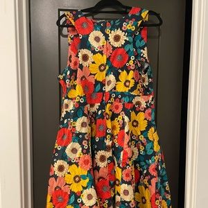 ModCloth Floral Fit and Flare Dress